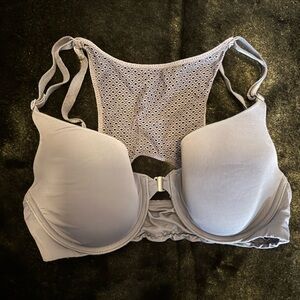 Victoria's Secret Lace Back Bra in Soft Gray